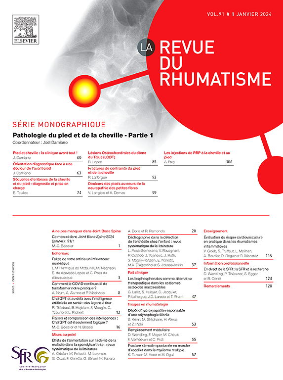Go to journal home page - Revue du Rhumatisme